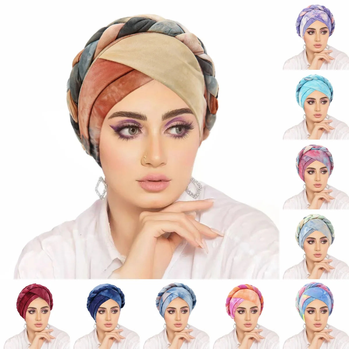 2026 New Head Scarf for Muslim Women Print Braid Turban Bonnet Hijab Caps Inner Hijabs Femme Musulman Arab Wrap Turbantes