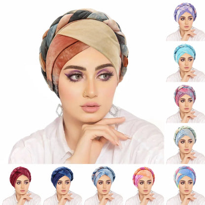 2026 New Head Scarf for Muslim Women Print Braid Turban Bonnet Hijab Caps Inner Hijabs Femme Musulman Arab Wrap Turbantes
