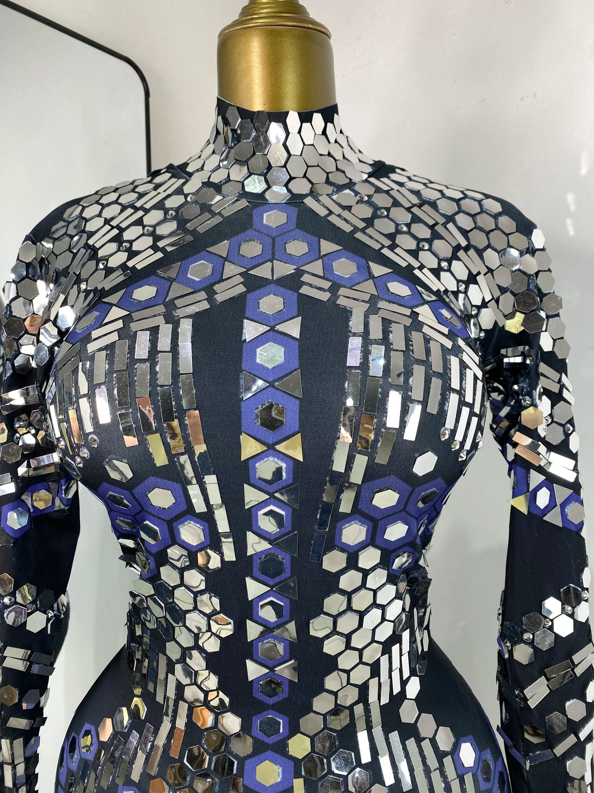 Women Special Occassion Cosplay Y2K Evening Party Jumpsuits Glitter Sequines Rhinestones Spandex Bodycon Jumpsuit Dress Costumes