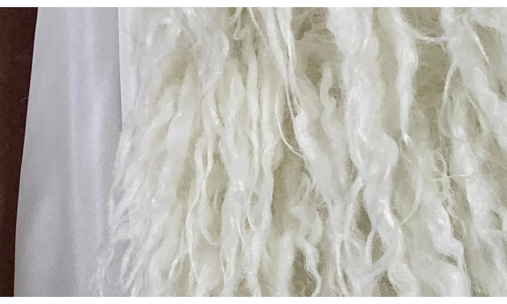 Lautaro Autumn Winter Long Oversized White Thick Warm Hairy Shaggy Fuzzy Faux Mongolian Fur Coat Women Pink Fluffy Overcoat