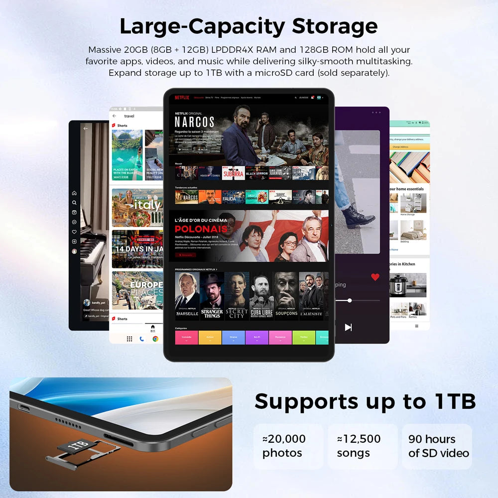 Teclast T65 13.4 Inches 2K 120Hz Screen Unisoc T7280 Octa Core Max 26G RAM 128GB ROM 8000mAh Battery Android 16 Tablets Dual SIM