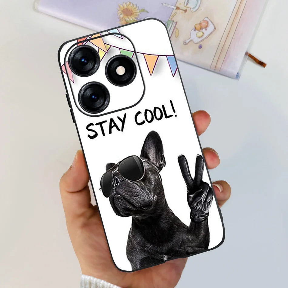 Phone Case For Tecno Spark 10 10C 2023 Fashion Flower Cat Butterfly Soft Silicone TPU Cases For Tecno Spark10 Spark10c KI5q KI5k