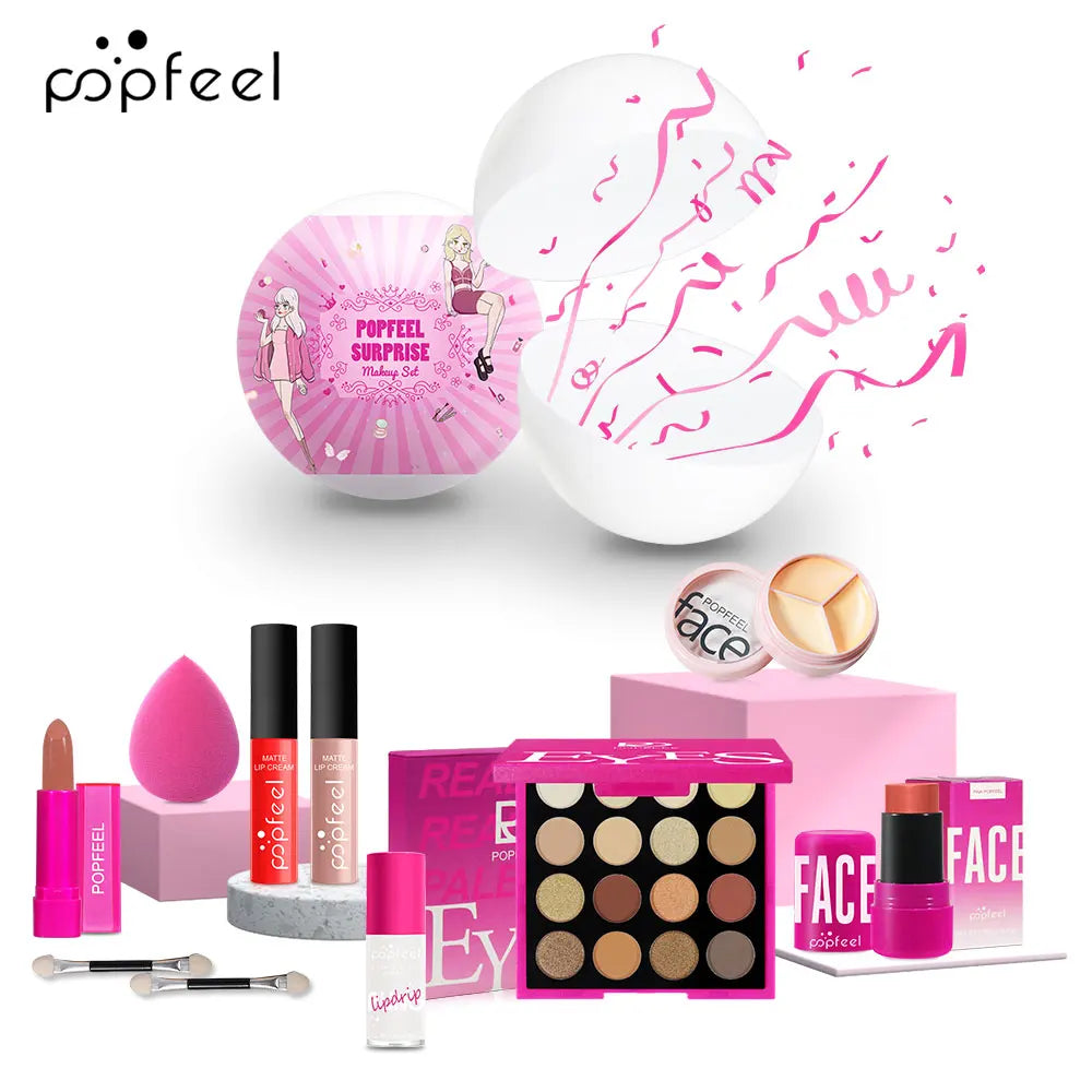 POPFEEL Makeup Gift Set Includes Lipstick, Eyeshadow, Concealer, Can Be Given As a Gift to Family Members, Lovers, or Friends.
