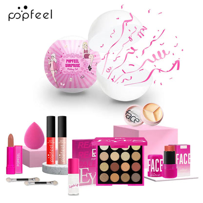 POPFEEL Makeup Gift Set Includes Lipstick, Eyeshadow, Concealer, Can Be Given As a Gift to Family Members, Lovers, or Friends.
