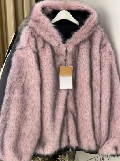 Korean Sweet Hot Girl Two Way Wear Cat Ear Design Hooded Coat Women Y2k Vintage Loose Down Jacket Winter Casual Warm Outerwear