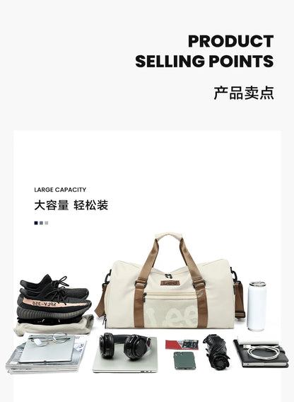 LEE Smart Gym Duffel Bag with Shoe Compartment Dry Wet Bag Men Women Waterproof Large Size Sport Training Luggage Travel Bag