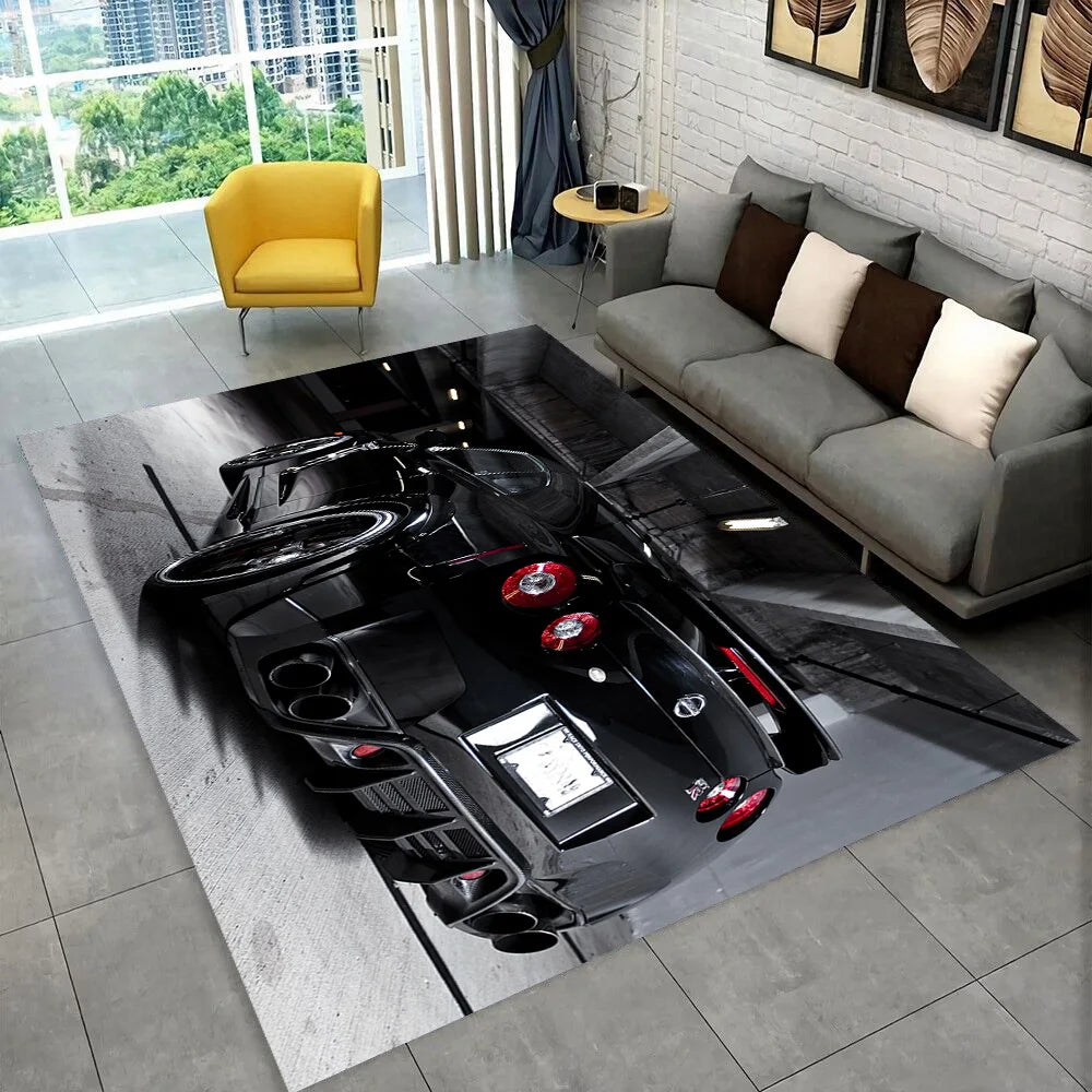 GTR Racing Car N-Nissan Logo 3D Carpet Rug for Home Living Room Bedroom Sofa Motorcycle Doormat Decor,kid  Area Rug Floor Mat