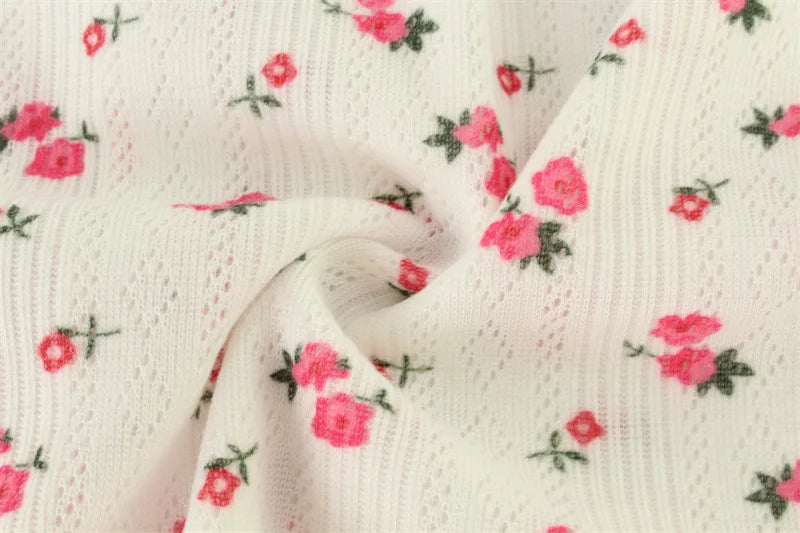 Casual Women Playsuits O-Neck Regular Long Sleeves t shirt Print Single Breasted Skinny Homewear Floral Sweet Femlae Rompers