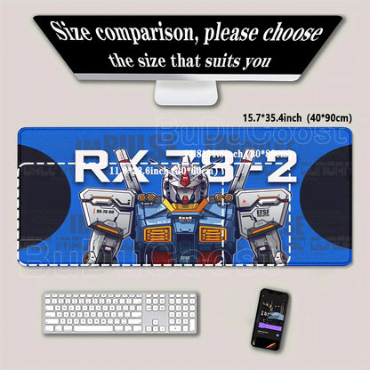 Mouse Pad Gundam RX-78-2 Anime Gaming XXL Non-slip Mousepad PC Computer Keyboard Office HD printing overlock esports Desk Mat