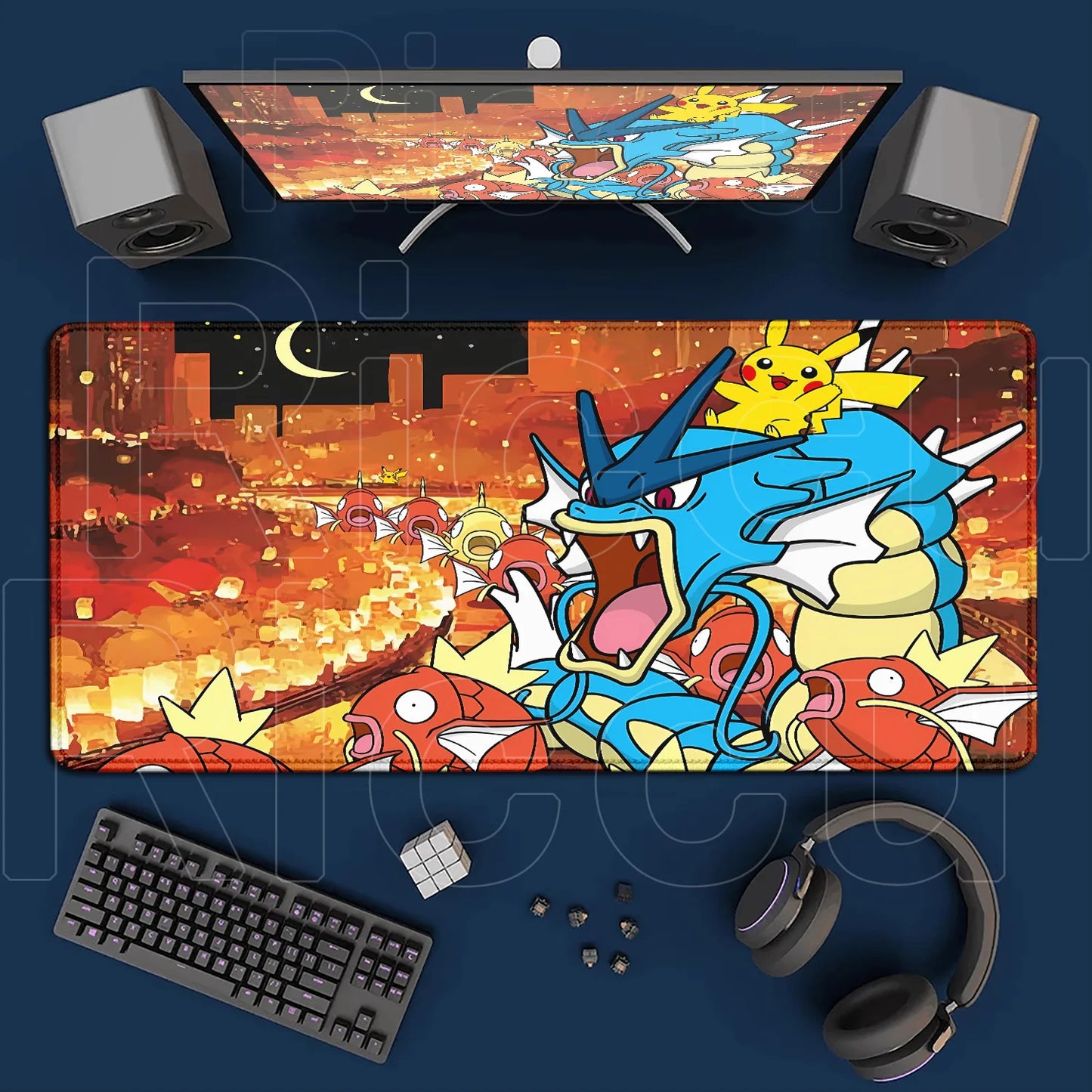 Gaming Anime P-Pokemons Gyarados Mousepad Large Non-slip Rubber Mouse Pad Gamer XXL 900x400mm Pc Keyboard Desk Mouse Mat Carpet