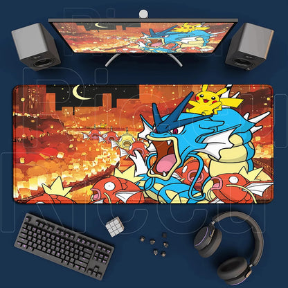 Gaming Anime P-Pokemons Gyarados Mousepad Large Non-slip Rubber Mouse Pad Gamer XXL 900x400mm Pc Keyboard Desk Mouse Mat Carpet