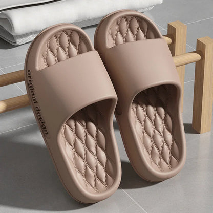 Smile Pop Men Slippers House Shower Bathroom Shoes EVA Beach Slides Fashion Soft Cloud Slippers Summer Men Antiskid Sandals