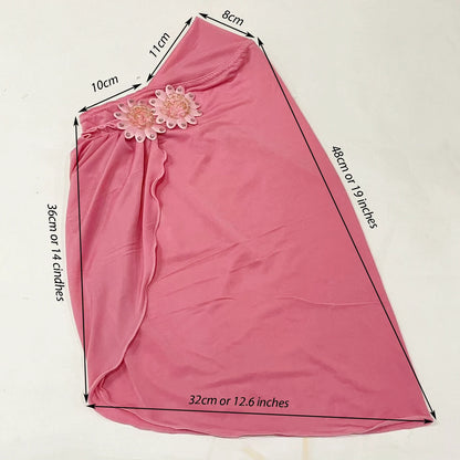 H081 beautiful small girl hijab with flowers cute hijab hats women's caps can fit 2-6 years old girls