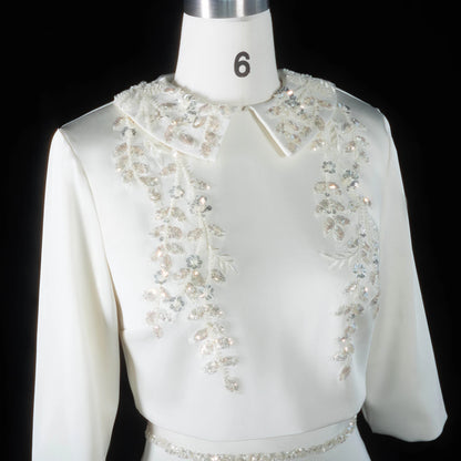 Sharon Said Evening Dress Luxury Mermaid Two Pieces with Sleeves Sequined Embroidery Arabic Wedding Party Gowns SS214 Customized