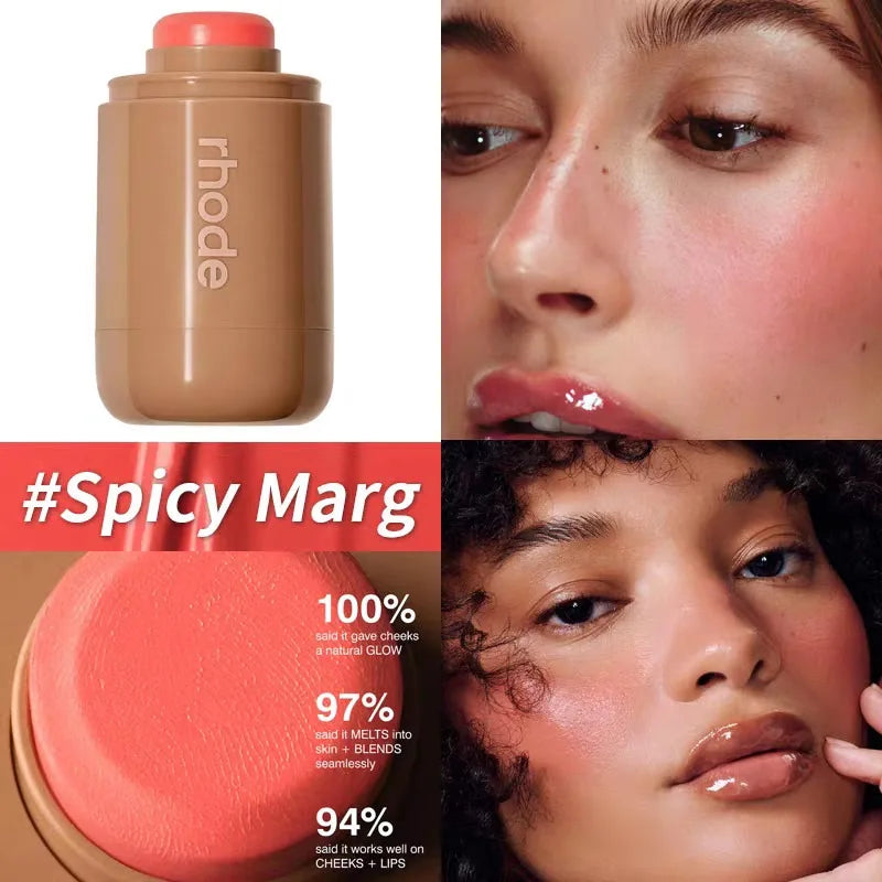 Rhode Skin Balm Data Cake Lip Gloss Sleepy Girl Freckle Pocket Blush Stick Non-fading Waterproof Blusher Moisturizing Lipstick