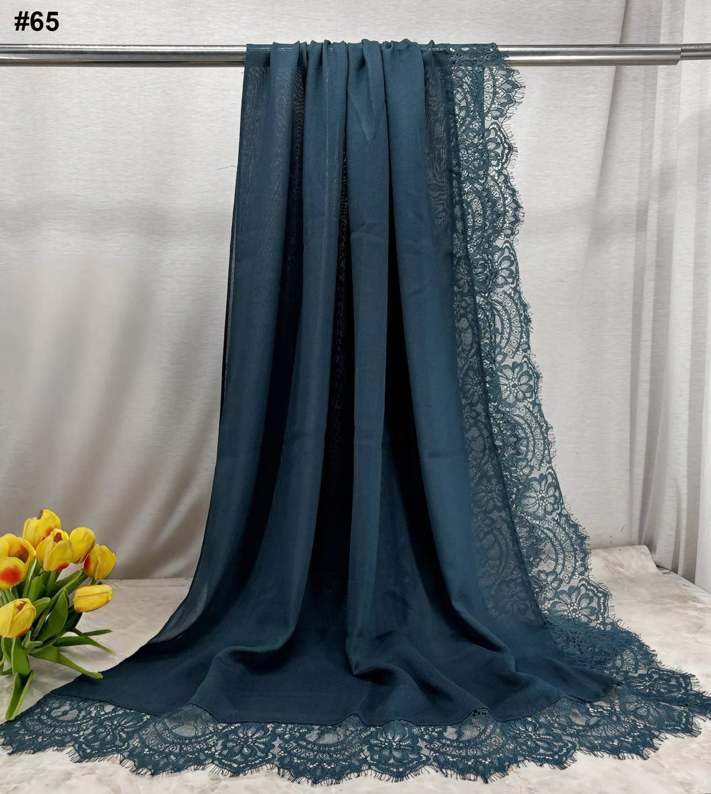 2026 New Rayon Cotton Modal Hijab Scarf Lace Splicing Turban Breathable Women Shawl Cotton Plain Scarf Headscarf Women Hijabs