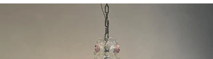 French Romantic Crysatl Candle Chandelier Luxury Glass Pink E14 Pendant Lights Living Room Art Decor Led Lamparas Bedroom Lamp