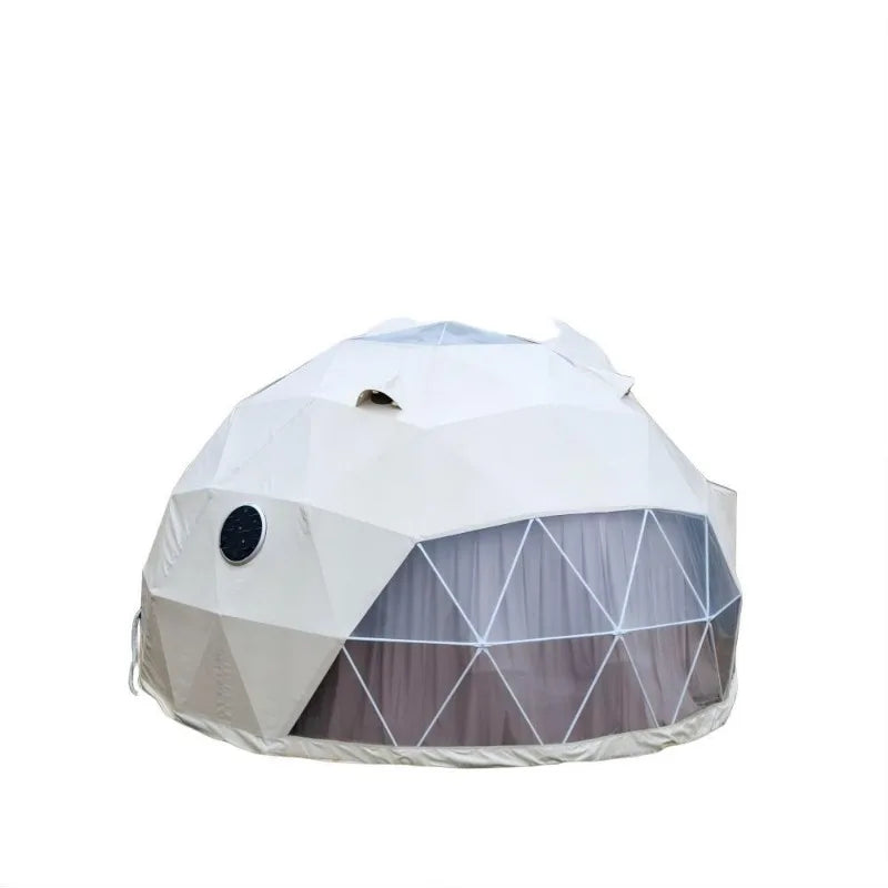 Flame Retardant Windproof Prefab Geodome Tent, Large Sun Shade Spherical Glamping Lodge Tent for Scenic Spot & Camping Resort