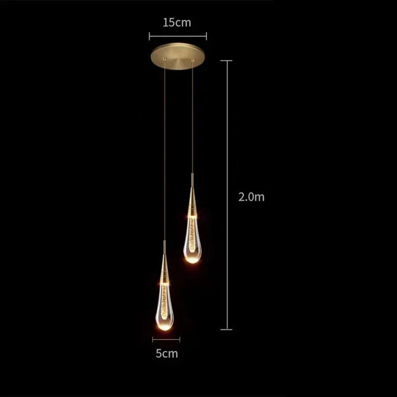 Water Drop Ceiling Chandelier Bubble Crystal Hanging Lamp Dining Room Decor Bedroom Lamp Bar Cafe Led Lights Home Pendant Light