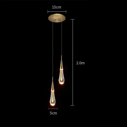 Water Drop Ceiling Chandelier Bubble Crystal Hanging Lamp Dining Room Decor Bedroom Lamp Bar Cafe Led Lights Home Pendant Light