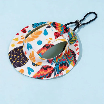 Summer Cat Dog Sunscreen Hat with Printed Checkered Pet Fisherman Hat Suitable for Cats Small Medium-sized Dogs Outdoor Supplies