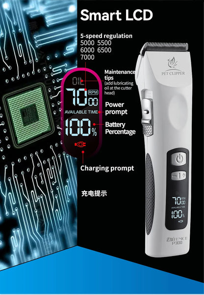 Fenice Cordless Rechargeable Pet Clipper Low Noise Professional Pet Hair Cutting Machine Grooming Trimmer Shaver Kit for Animals