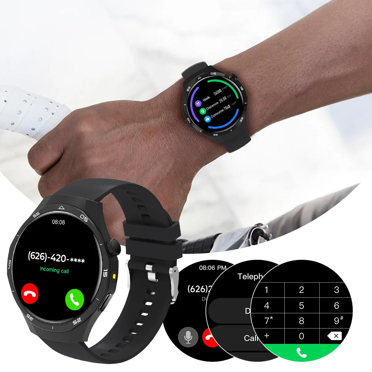 New Smartwatch Sports Fitness Bluetooth Call Smart Watches Heart Rate Monitoring Health watch for Android IOS for Men Women