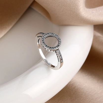 New 925 Sterling Silver Rings Stackable Infinite Silver shining Zircon Ring For Women Wedding Anniversary Birthday Jewelry Gift
