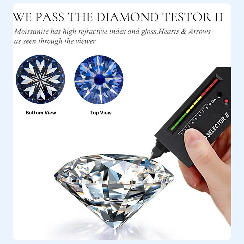 Sparkling Real Double Moissan Diamond Round Hoop Earrings Suitable for Women's Daily Wear 925 Silver High Quality Fine Jewelry