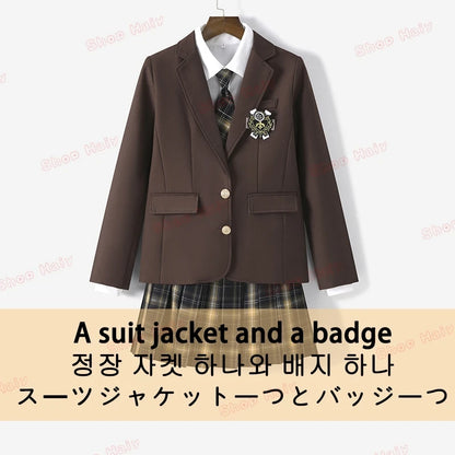 JK Japanese School Uniform Jacket Girls Multicolor Graduation Outfit for Harry Magic Academy with Sexy Pleated Skirt Tie Set New