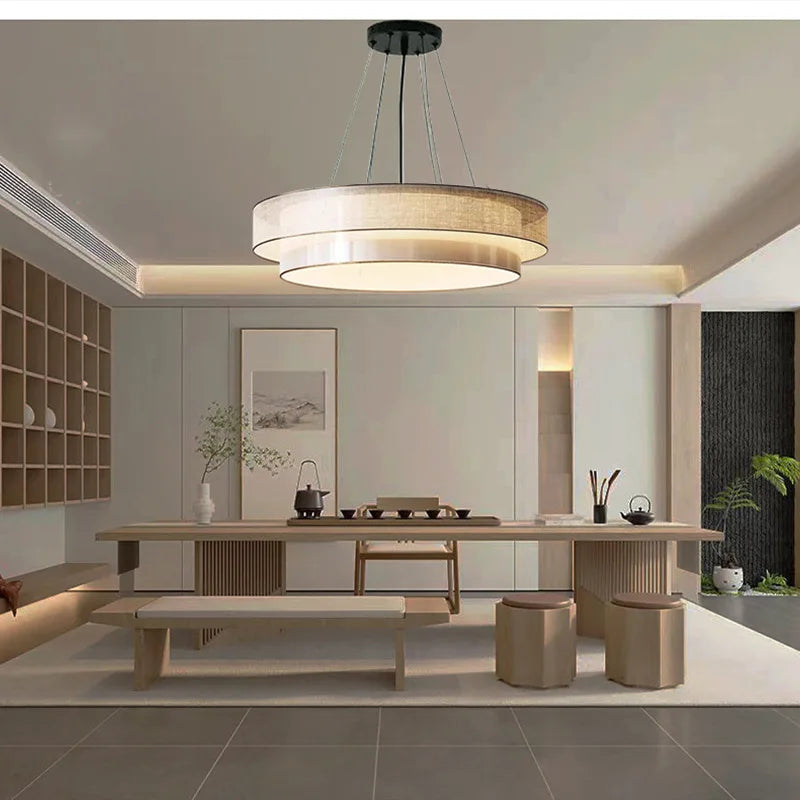 Nordic Fabric Art Led Pendant Lights For Living Dining Room Kitchen Coffee Tables Bedroom Chandelier Home Decor Light Fixture
