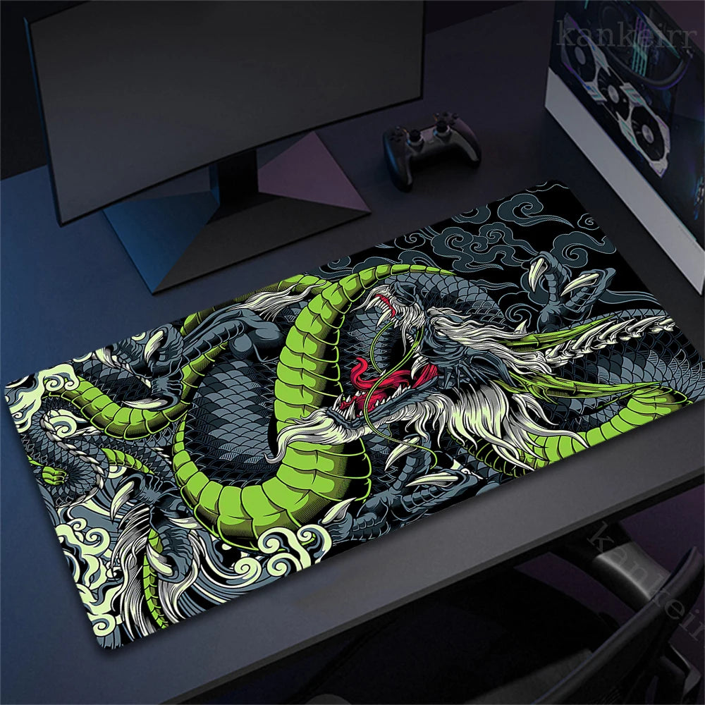 Black and White Dragon Mouse Pad Large Gaming Mousepads Computer Mousepad Mouse Mat 90x40cm Desk Pads For PC Keyboard Mats Table