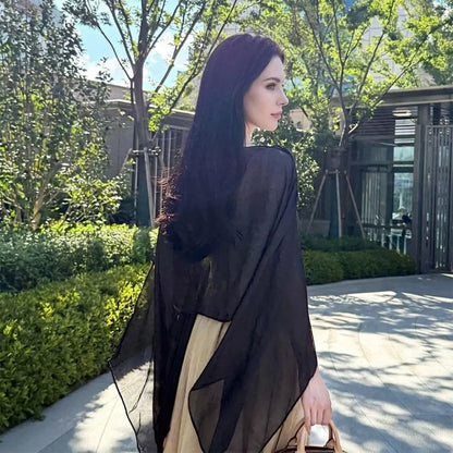 Multicolor Sun Protection Shawl Chiffon Thin Air-conditioned Sweater Travel Photography Vacation Trendy Scarf Summer Season