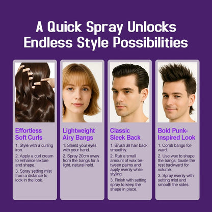 PURC Argan Oil Wig Hair Styling Spray for Women 450° Heat Protection Keratin Smooth Shiny Hair Treatment Hair Care 100ml