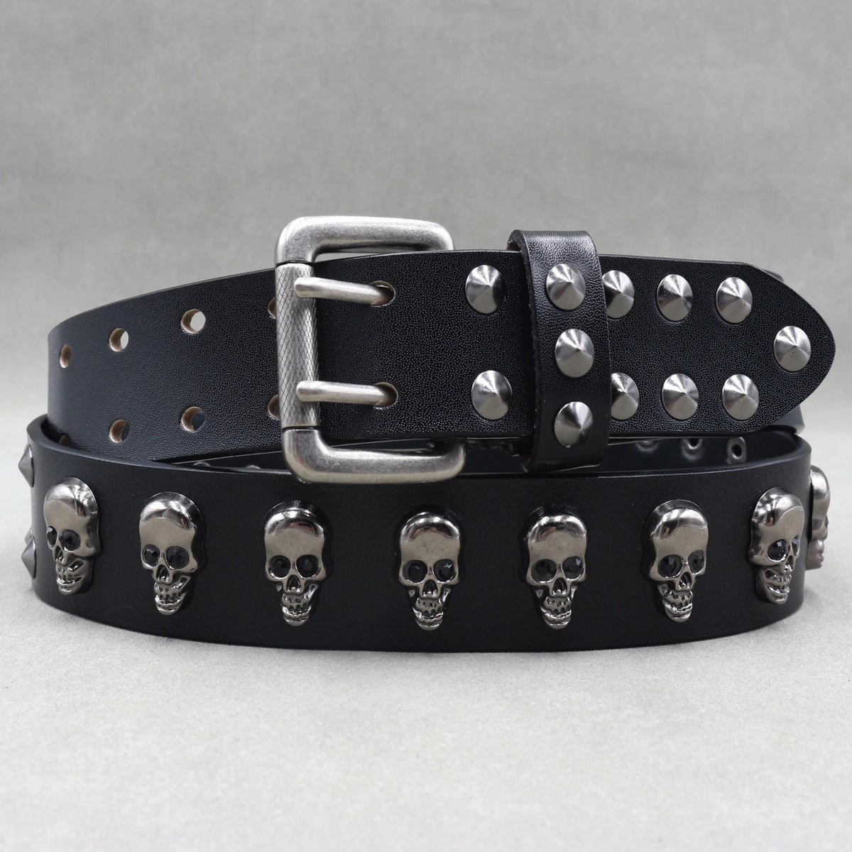 Heavy Metal Punk Belt Genuine Leather Hip Hop Belts For Men Cross Rivet Jeans belt male Strap Ceinture Homme designer belt