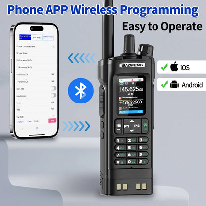 BAOFENG UV-32 GPS Walkie Talkie 10W Air Band Bluetooth Programming Wireless Copy Frequency Full Band FM Long Range Two Way Radio