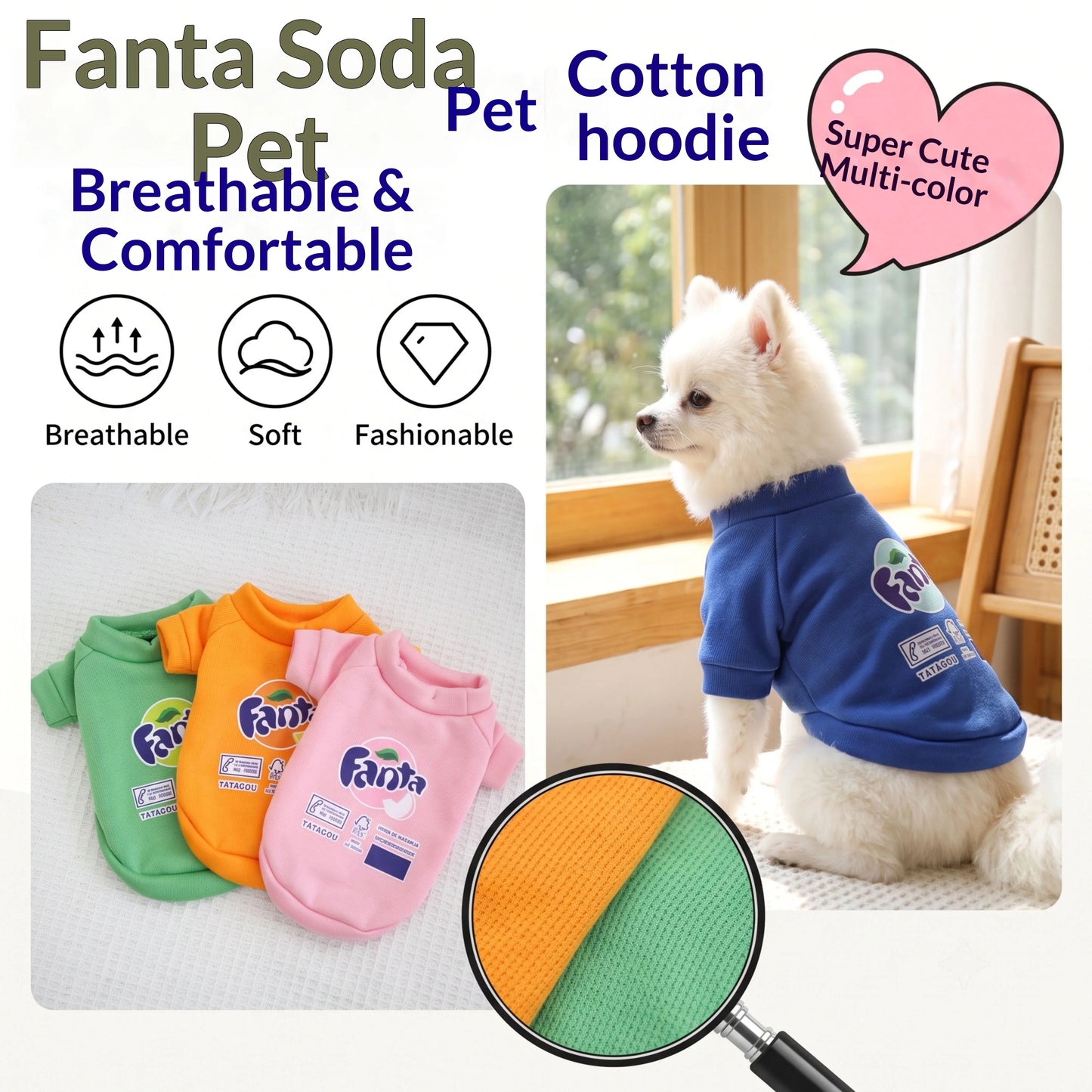 Trendy Printed Pet Sweatshirt Soft Breathable Puppy Shirts Multi Color Cute Outfit For Small Dogs Cats Spring Autumn Daily Wear
