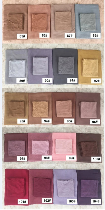 84colors Modal Hijab with Modal Undercap Set Basic Stretchy Pullover Headscarf Thin Breathable Sunscreen Head Wrap Hijabs Scarf