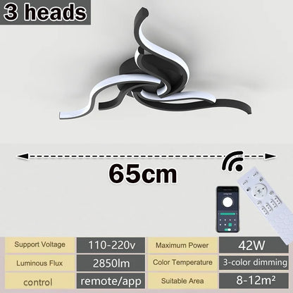 LED Ceiling Lights 110V 220V Remote Dimming  APP Modern 3 Colors Lamp  for Dining Room, Living Room Bedroom