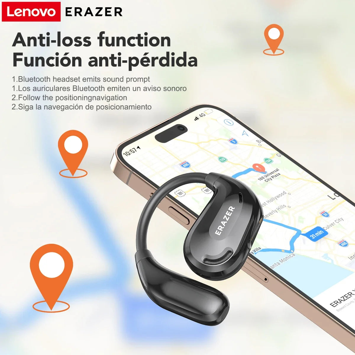 ERAZER XT66PRO Bluetooth Earphones ASMR Headsets DIY APP AI Translator Earbuds Wireless Headphones 13 Hours Long Life Display