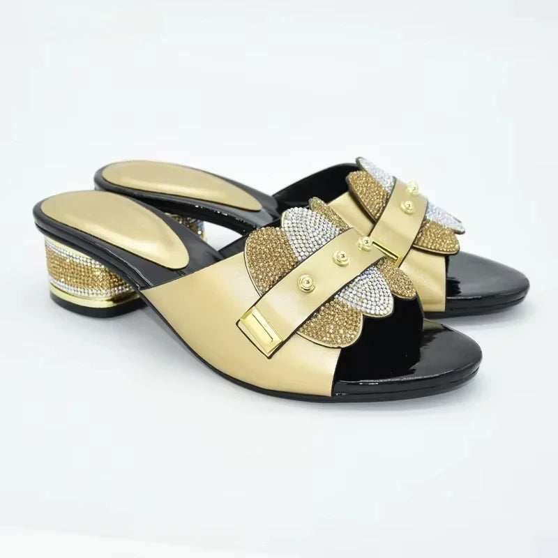 New Without Bag Pumps Super low Heels Italian Women Wedding for Party Heels Elegant Shoes Slippers 2025 Summer Woman Slipper