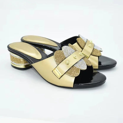 New Without Bag Pumps Super low Heels Italian Women Wedding for Party Heels Elegant Shoes Slippers 2025 Summer Woman Slipper