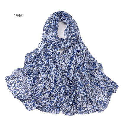 66 Colors Pearl Chiffon Printed Hijab Scarf New Fresh Small Floral Polka Dot Sunscreen Silk Scarf Shawl Turbans for Women Hijabs