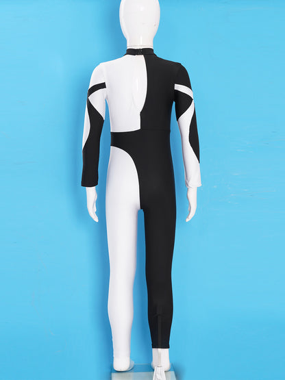 Kids Girls Long Sleeve Gymnastics Leotard Bodysuit Teens Gymnastics Jumpsuit for Girl Children Ballet Dance Costume Dancewear