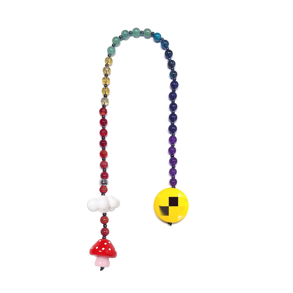 HERLOOK Y2K Bohemian Bag Charm for Women Red Heart Colorful Beads Chakra Energy Healing Pendant Fashion Jewelry Gift Accessory