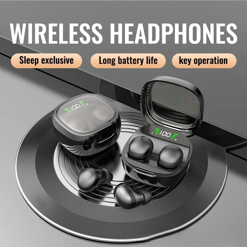 Mini 5.3 Wireless Bluetooth Headset Small Earbuds Sleep Work Sports Invisible Headphones HD HIFI Bass Sound Quality Earphones