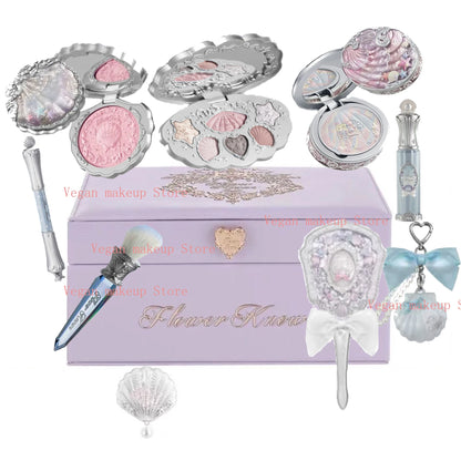 Flower Know Shell Jewelry All-In One Gift Set Makeup Set Full Professional Eyeshadow Blush Baked Powder 10pcs Flowerknows Kits