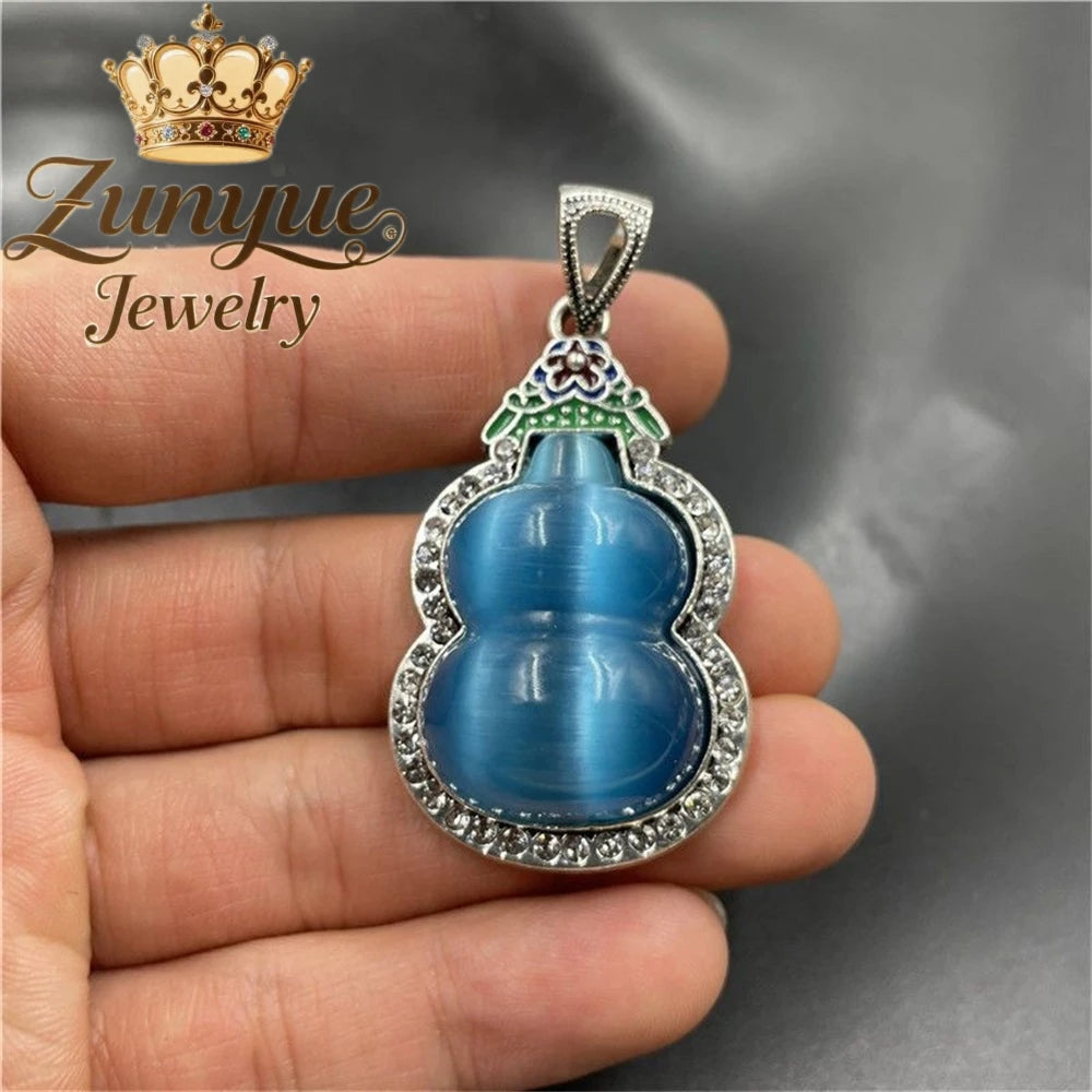 Natural Colorful Cat's Eye Stone Pendant Necklace Elegant Fashion Daily Wear Luxury Quality Fine Jewelry For Women Unisex Gift