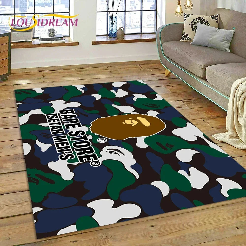 3D Printing B-BAPE Fashion Carpet Rug for Bedroom Living Room Home Sofa Decoration,Children Game Large Decor Floor Mat Gift