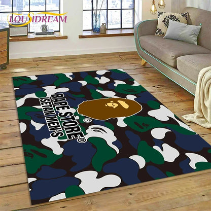 3D Printing B-BAPE Fashion Carpet Rug for Bedroom Living Room Home Sofa Decoration,Children Game Large Decor Floor Mat Gift